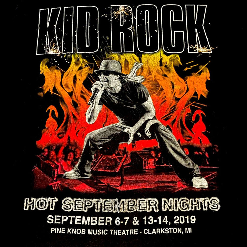 Kid Rock Graphic Tee - Black with Red and Orange Design